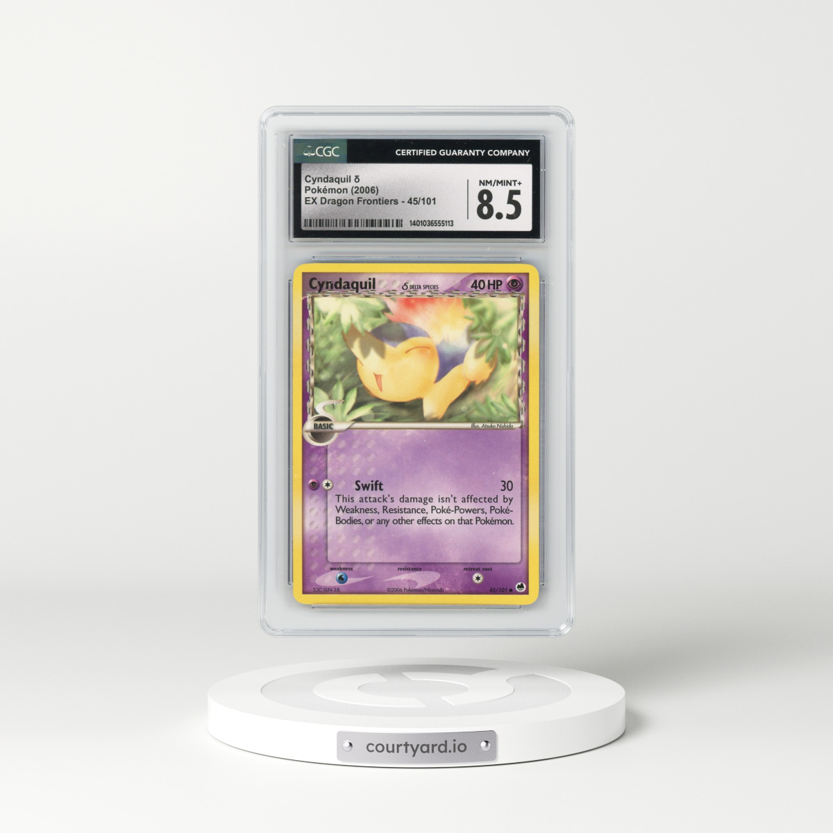 2006 EX Dragon Frontiers #45/101 Cyndaquil δ (CGC 8.5 NM-MT+)