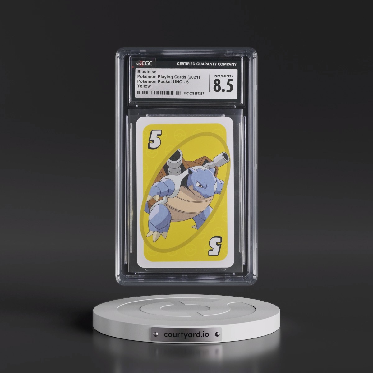 2021 Pokémon Pocket UNO (2021 Pocket Monsters Back) #5 Blastoise - Yellow (CGC 8.5 NM-MT+)