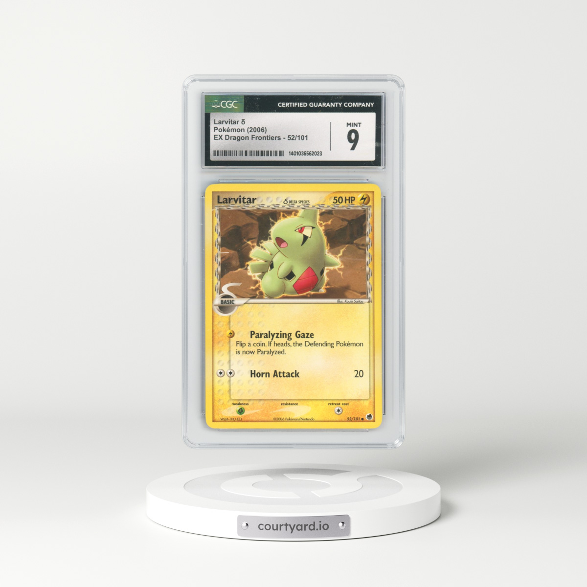 2006 EX Dragon Frontiers #52/101 Larvitar δ (CGC 9 MINT)