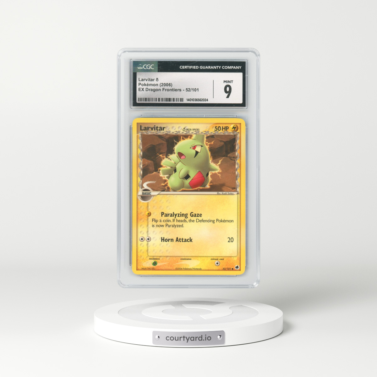 2006 EX Dragon Frontiers #52/101 Larvitar δ (CGC 9 MINT)