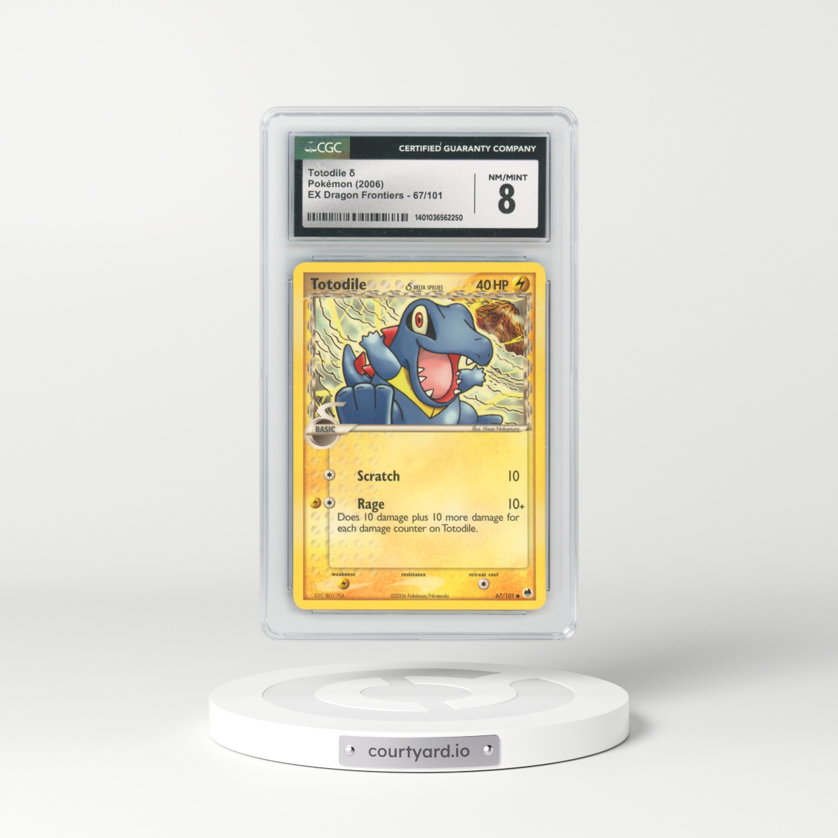 2006 EX Dragon Frontiers #67/101 Totodile δ (CGC 8 NM-MT)