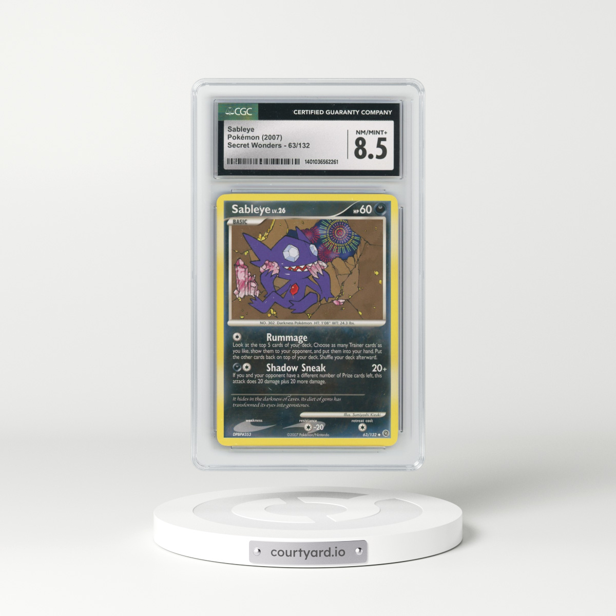 2007 Secret Wonders #63/132 Sableye (CGC 8.5 NM-MT+)