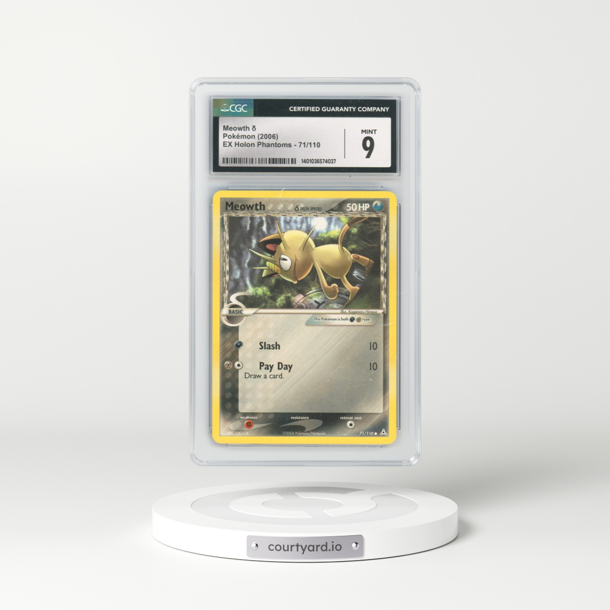 2006 EX Holon Phantoms #71/110 Meowth δ (CGC 9 MINT)