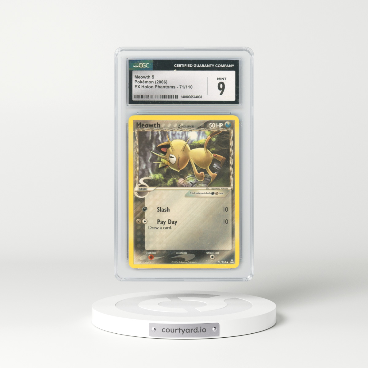 2006 EX Holon Phantoms #71/110 Meowth δ (CGC 9 MINT)