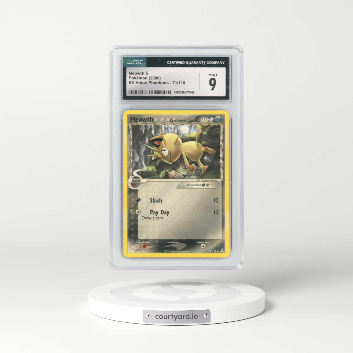 2006 EX Holon Phantoms #71/110 Meowth δ (CGC 9 MINT)