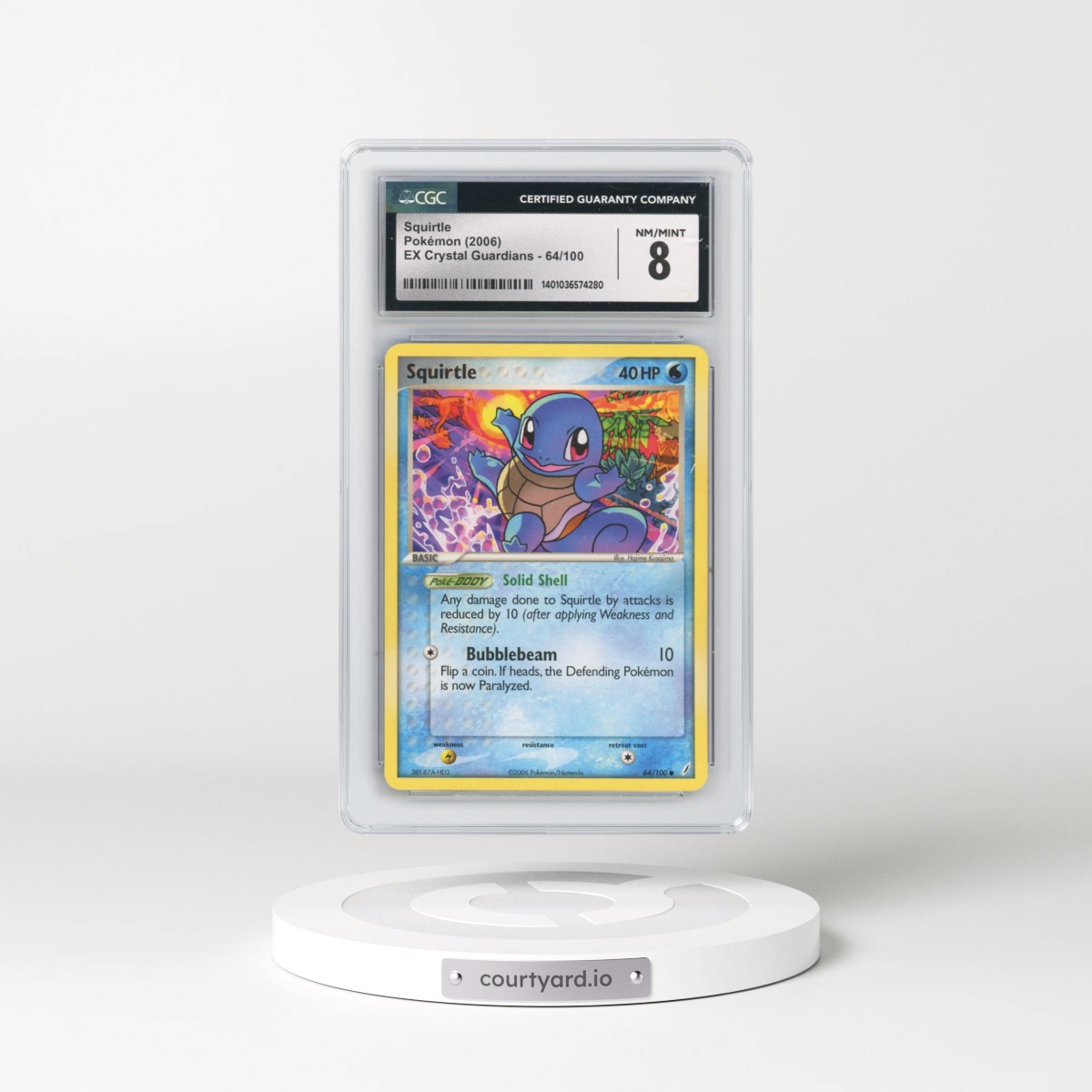 2006 EX Crystal Guardians #64/100 Squirtle (CGC 8 NM-MT)