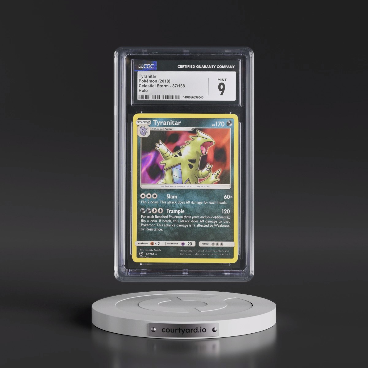 2018 Celestial Storm #87/168 Tyranitar - Holo (CGC 9 MINT)
