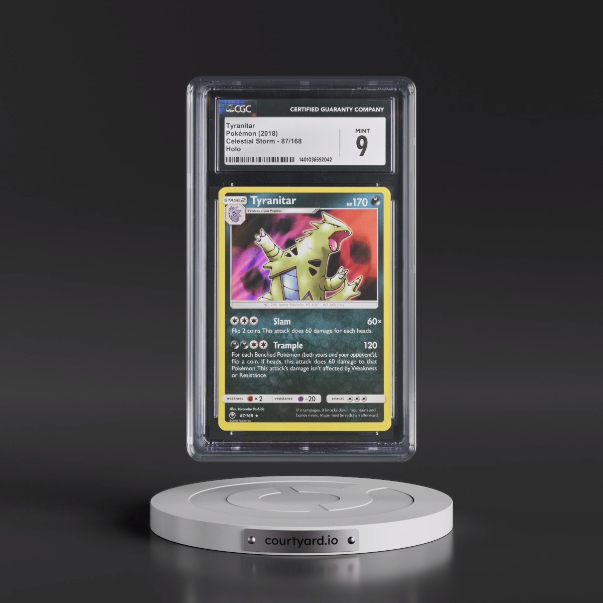 2018 Celestial Storm #87/168 Tyranitar - Holo (CGC 9 MINT)