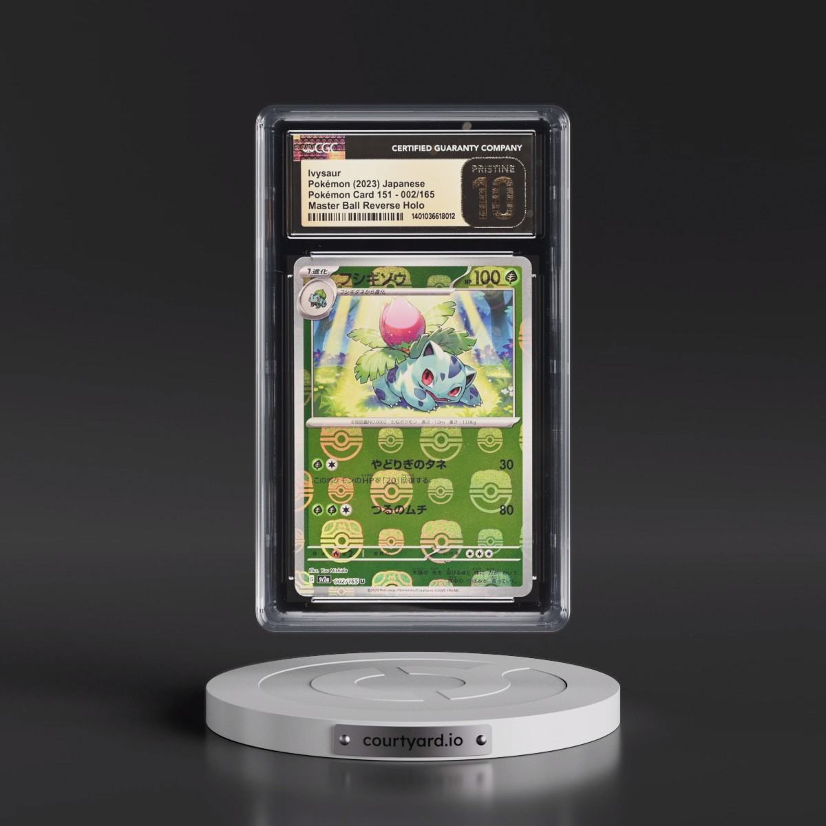 2023 Pokémon Card 151 #002/165 Ivysaur - Reverse Holo Master Ball (CGC 10 PRISTINE)