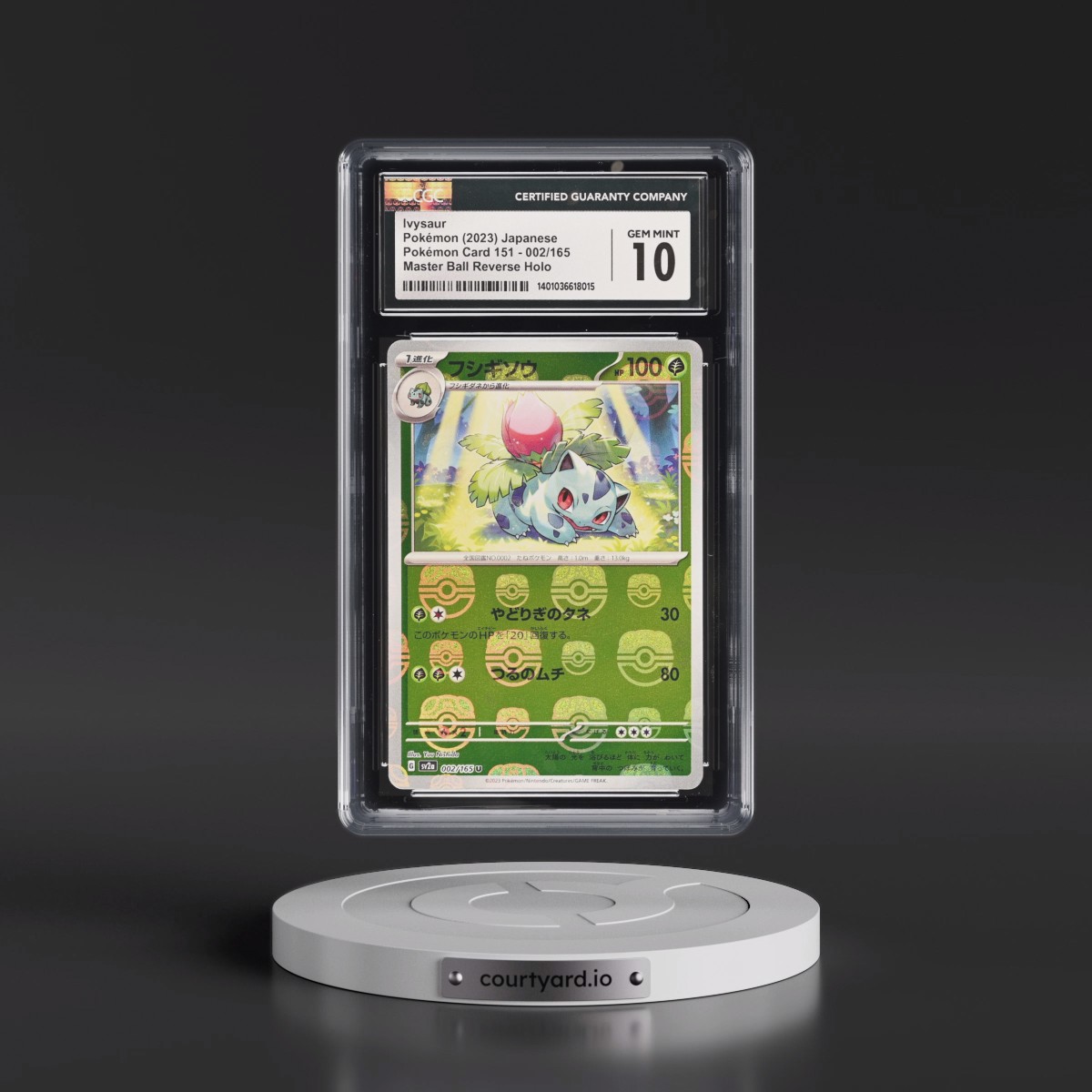 2023 Pokémon Card 151 #002/165 Ivysaur - Reverse Holo Master Ball (CGC 10 GEM MINT)