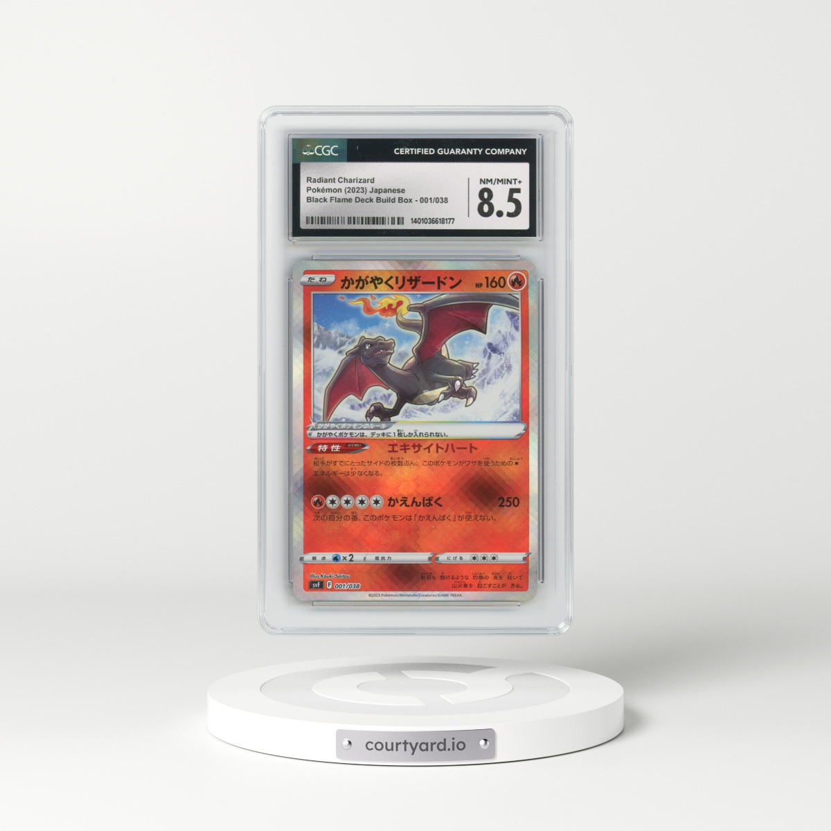 2023 Pokémon Svf-Ruler of the Black Flame Deck Build Box #001 Radiant Charizard - Holo (CGC 8.5 NM-MT+)