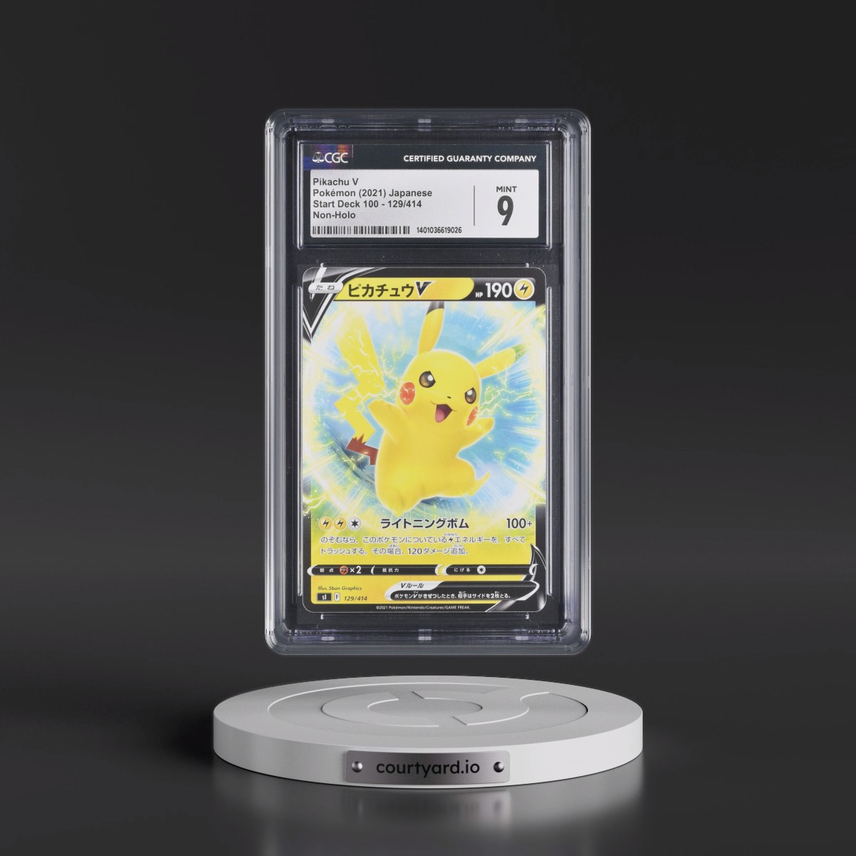 2021 Start Deck 100 #129/414 Pikachu V - Non Holo (CGC 9 MINT)