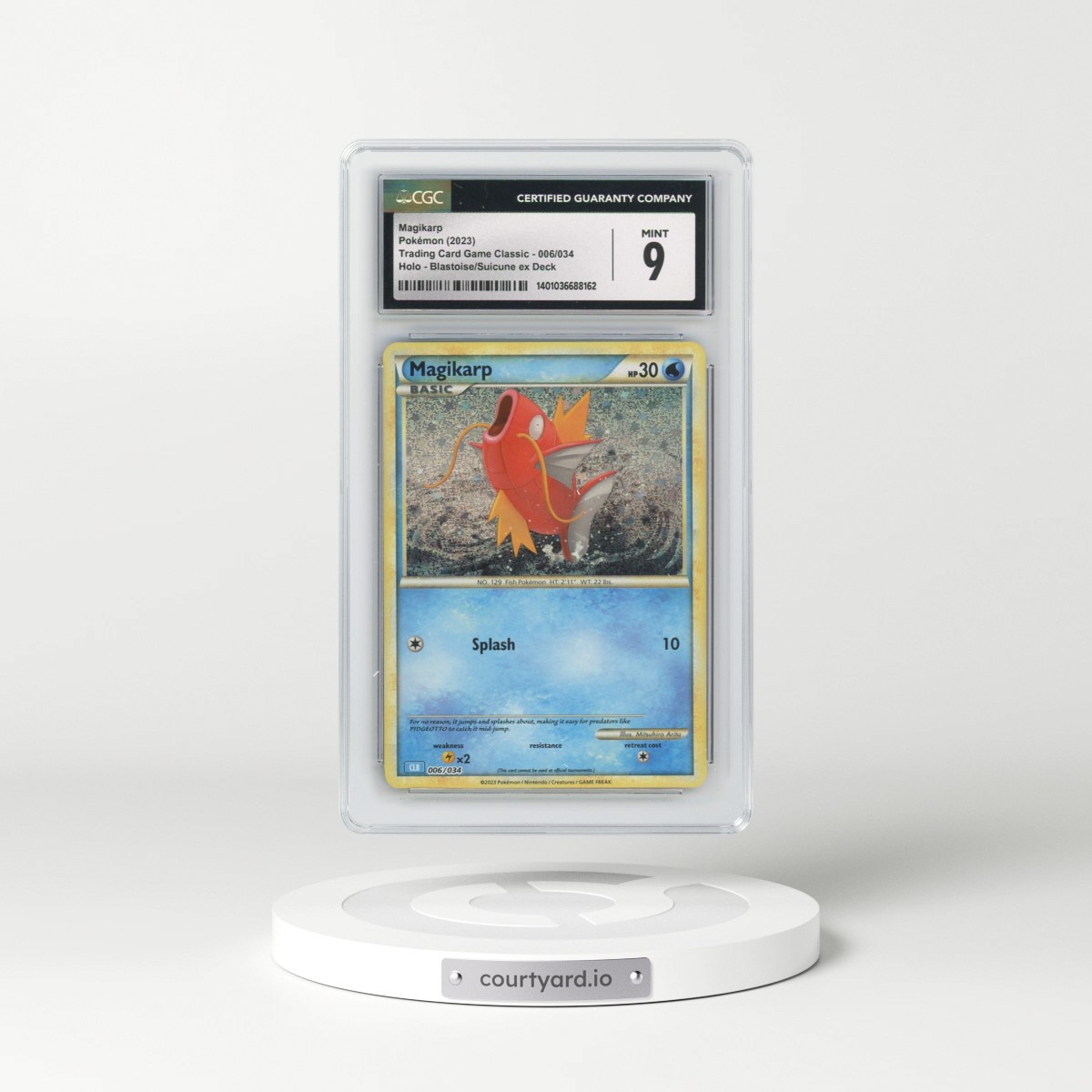 2023 Trading Card Game Classic - CLV, CLC, CLB #006/034 Magikarp - Blastoise & Suicune ex Deck - CLB Holo (CGC 9 MINT)