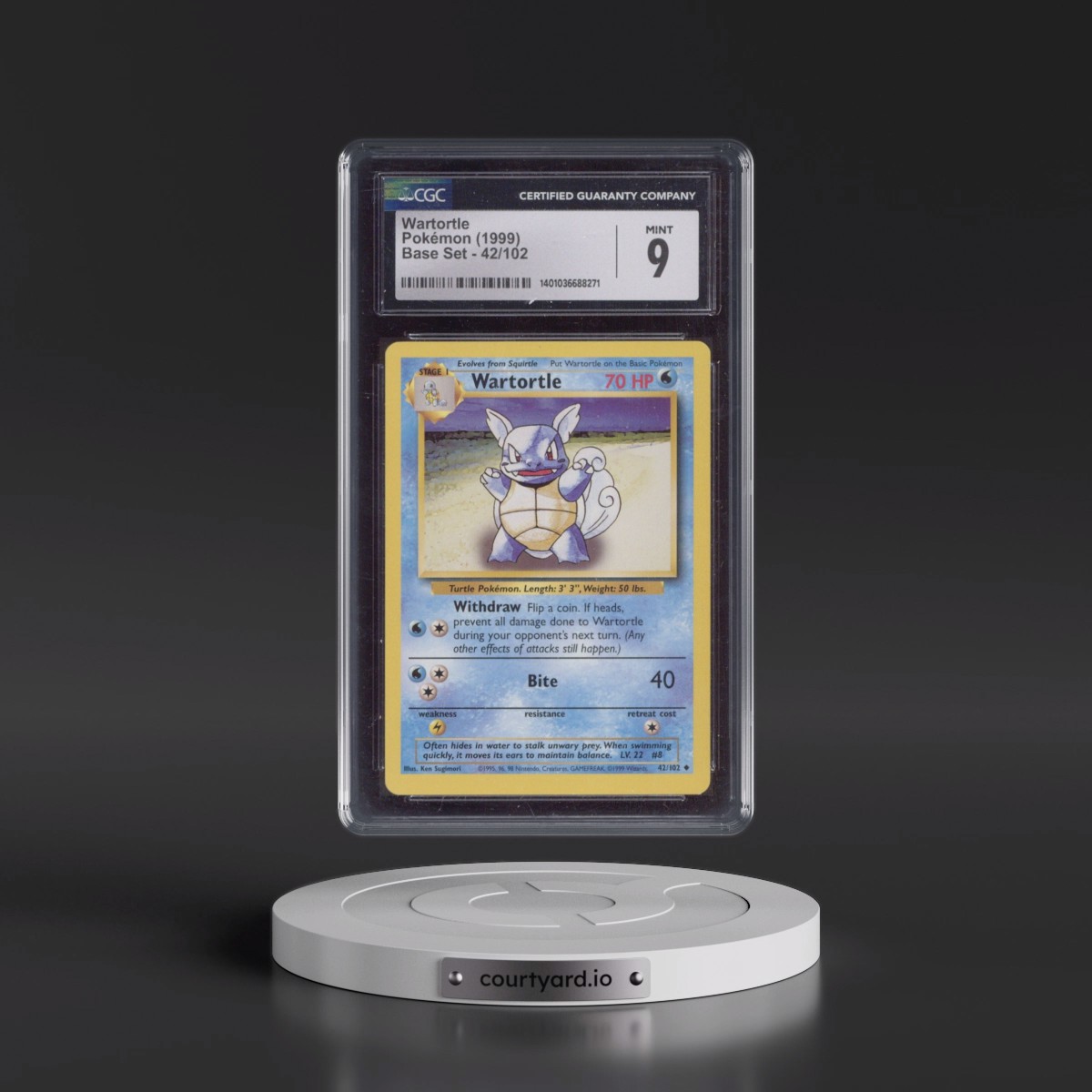 1999 Base Set #42/102 Wartortle (CGC 9 MINT)