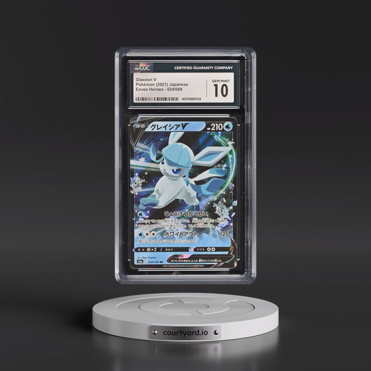 2021 Eevee Heroes #024/069 Glaceon V - Holo (CGC 10 GEM MINT)