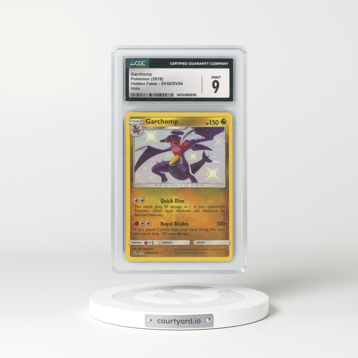 2019 Hidden Fates #SV40/SV94 Garchomp - Holo (CGC 9 MINT)
