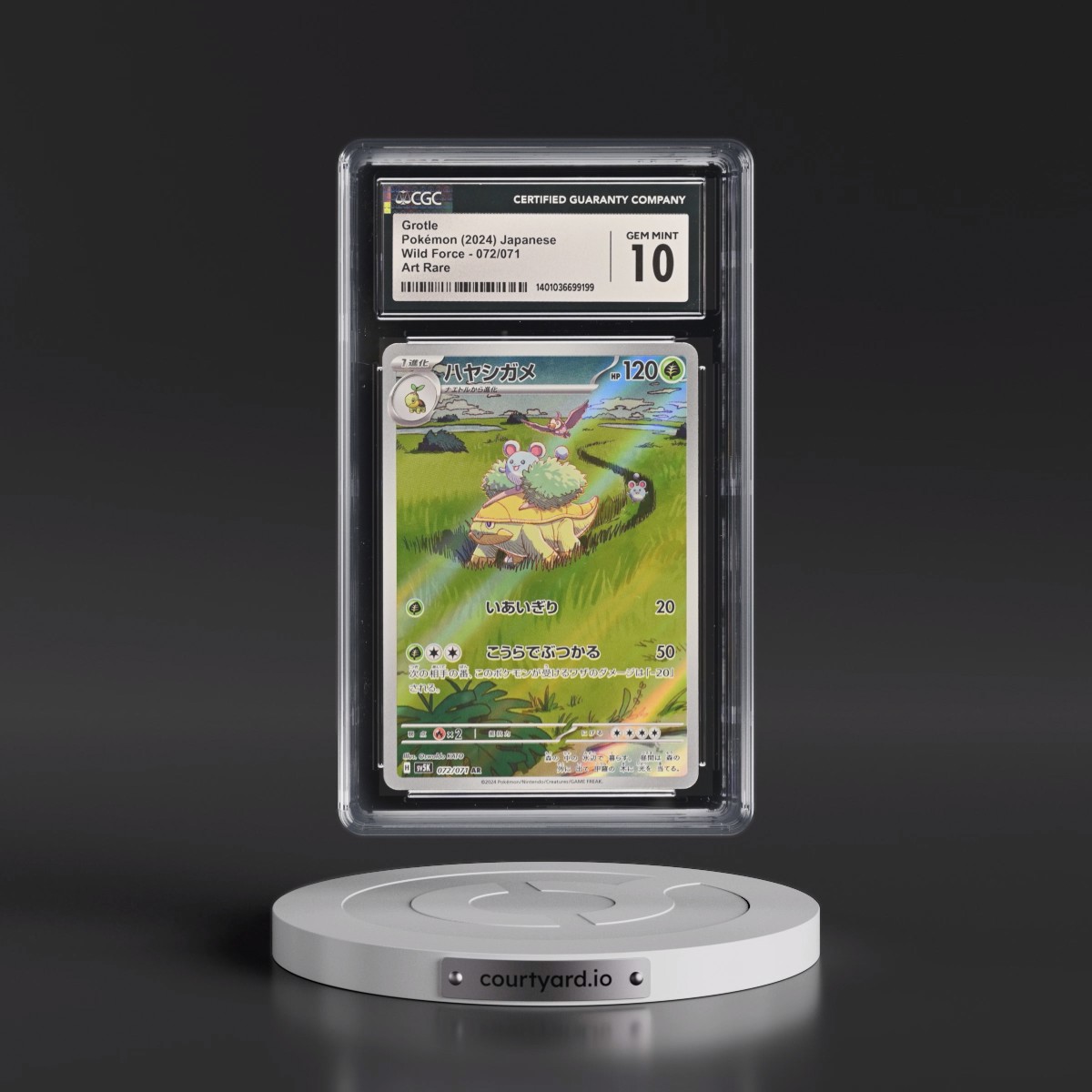 2024 Pokémon Sv5k-Wild Force #072 Grotle - Art Rare (CGC 10 GEM MINT)