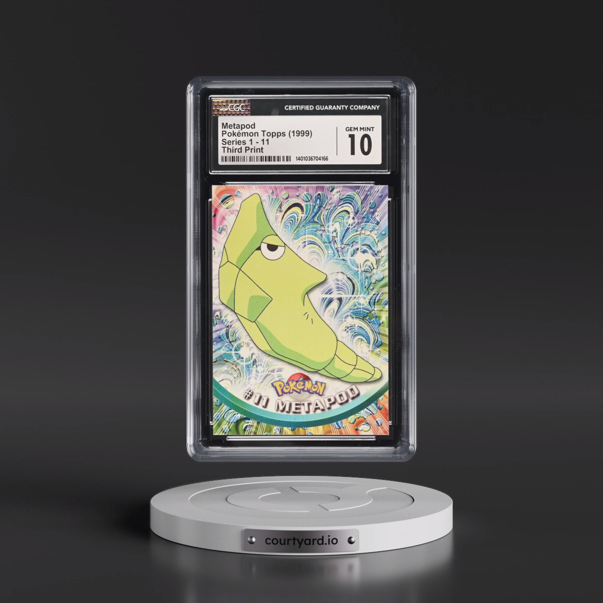 1999 Series 1 (Oval Nintendo Seal) #11 Metapod - Third Print (Green Logo) (CGC 10 GEM MINT)