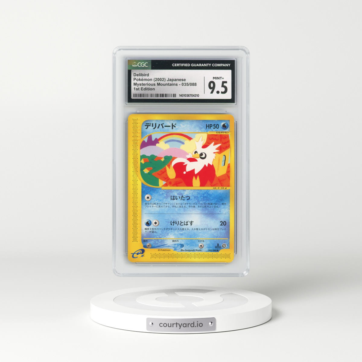 2002 Mysterious Mountains #035/088 Delibird - 1st Edition (CGC 9.5 MINT+)