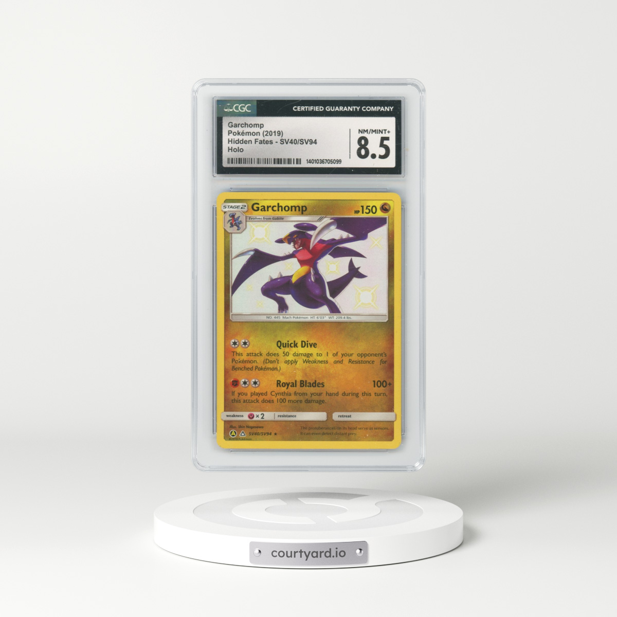 2019 Hidden Fates #SV40/SV94 Garchomp - Holo (CGC 8.5 NM-MT+)