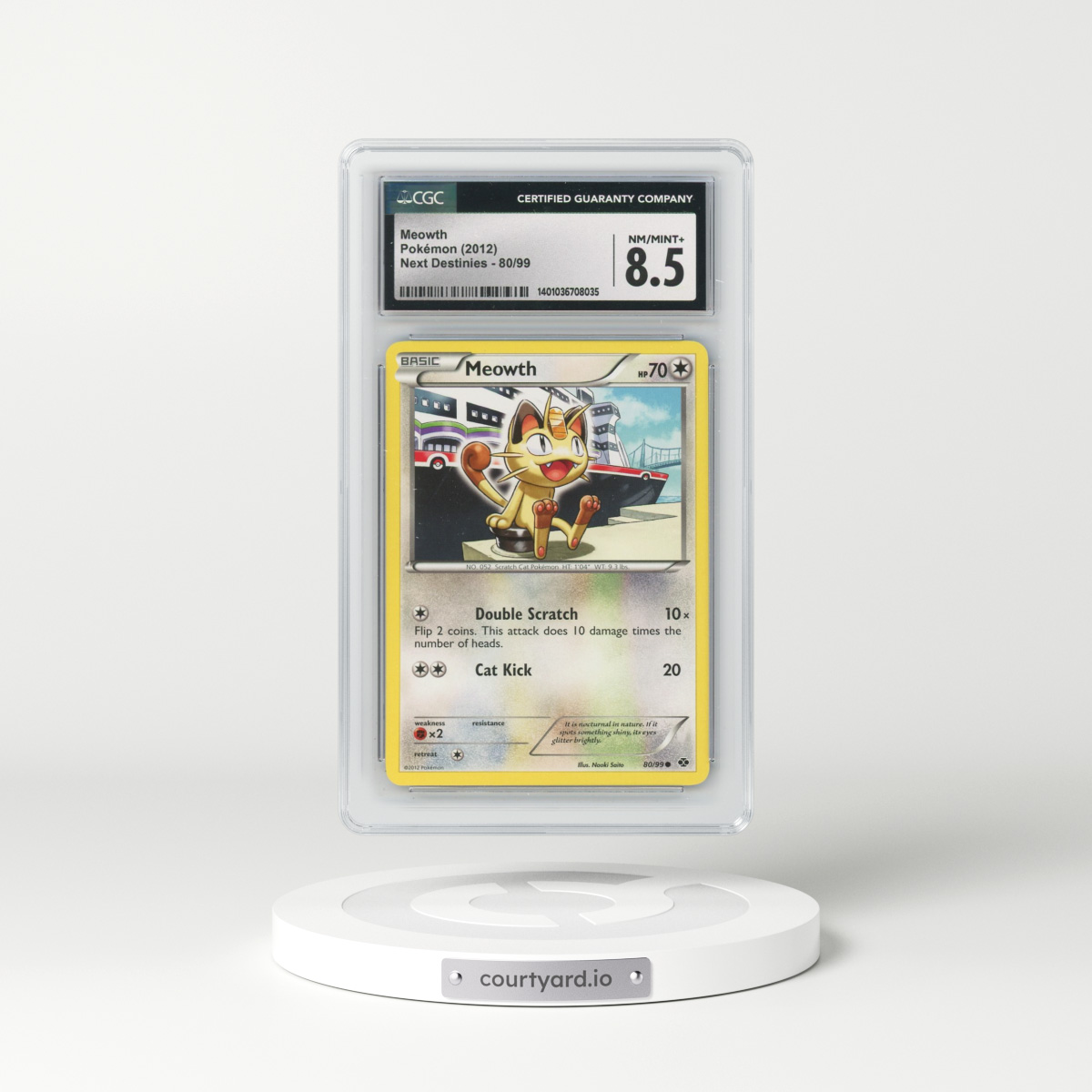 2012 Next Destinies #80/99 Meowth (CGC 8.5 NM-MT+)