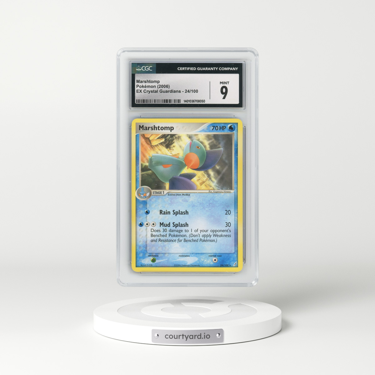 2006 EX Crystal Guardians #24/100 Marshtomp (CGC 9 MINT)