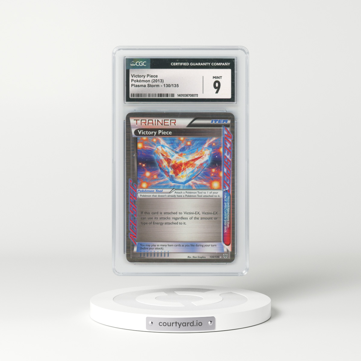 2012 Plasma Storm #130/135 Victory Piece - ACE SPEC Rare Holo (CGC 9 MINT)