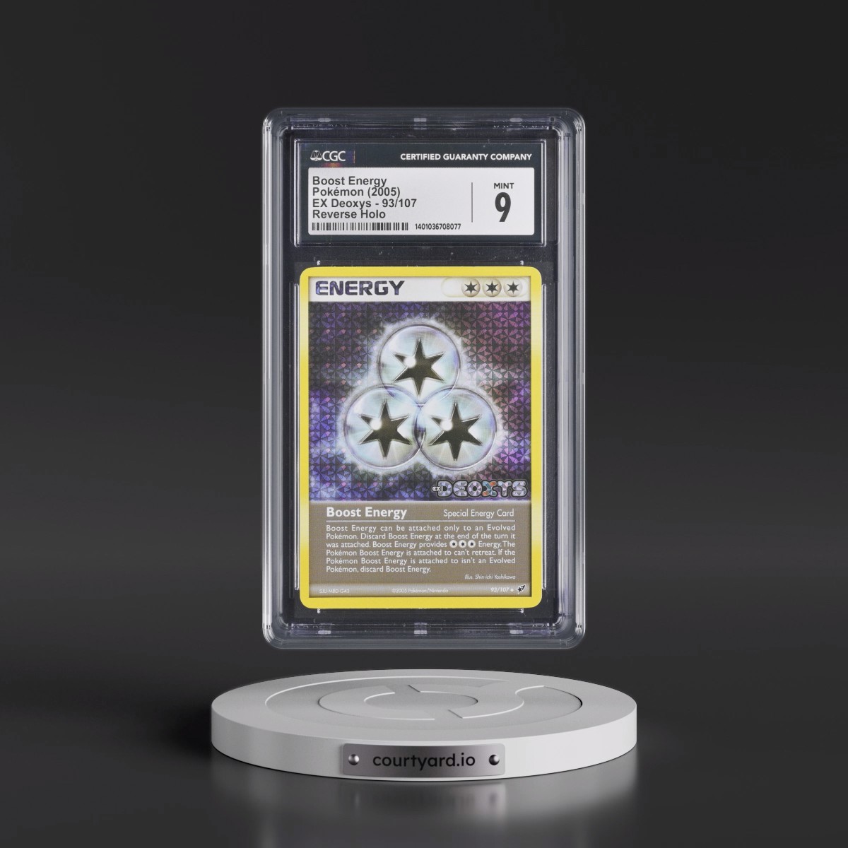 2005 EX Deoxys #93/107 Boost Energy - Reverse Holo (CGC 9 MINT)
