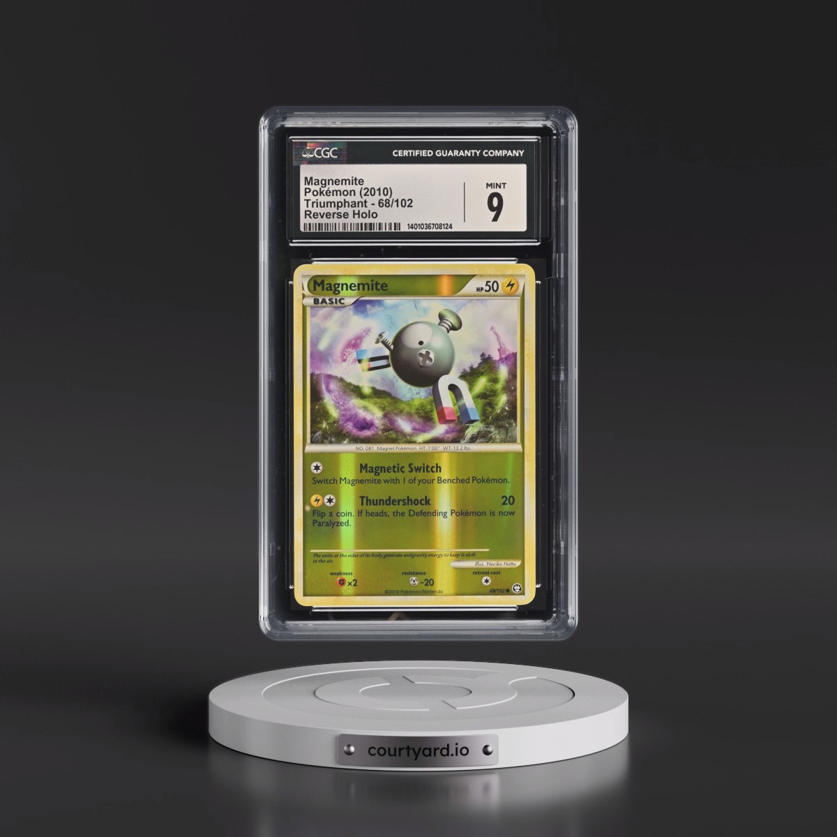 2010 Triumphant #68/102 Magnemite - Reverse Holo (CGC 9 MINT)