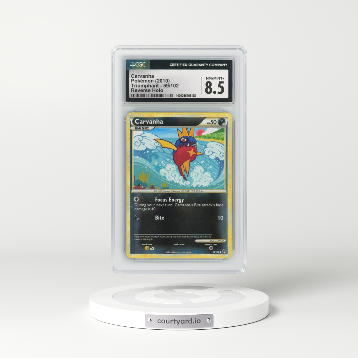 2010 Triumphant #59/102 Carvanha - Reverse Holo (CGC 8.5 NM-MT+)