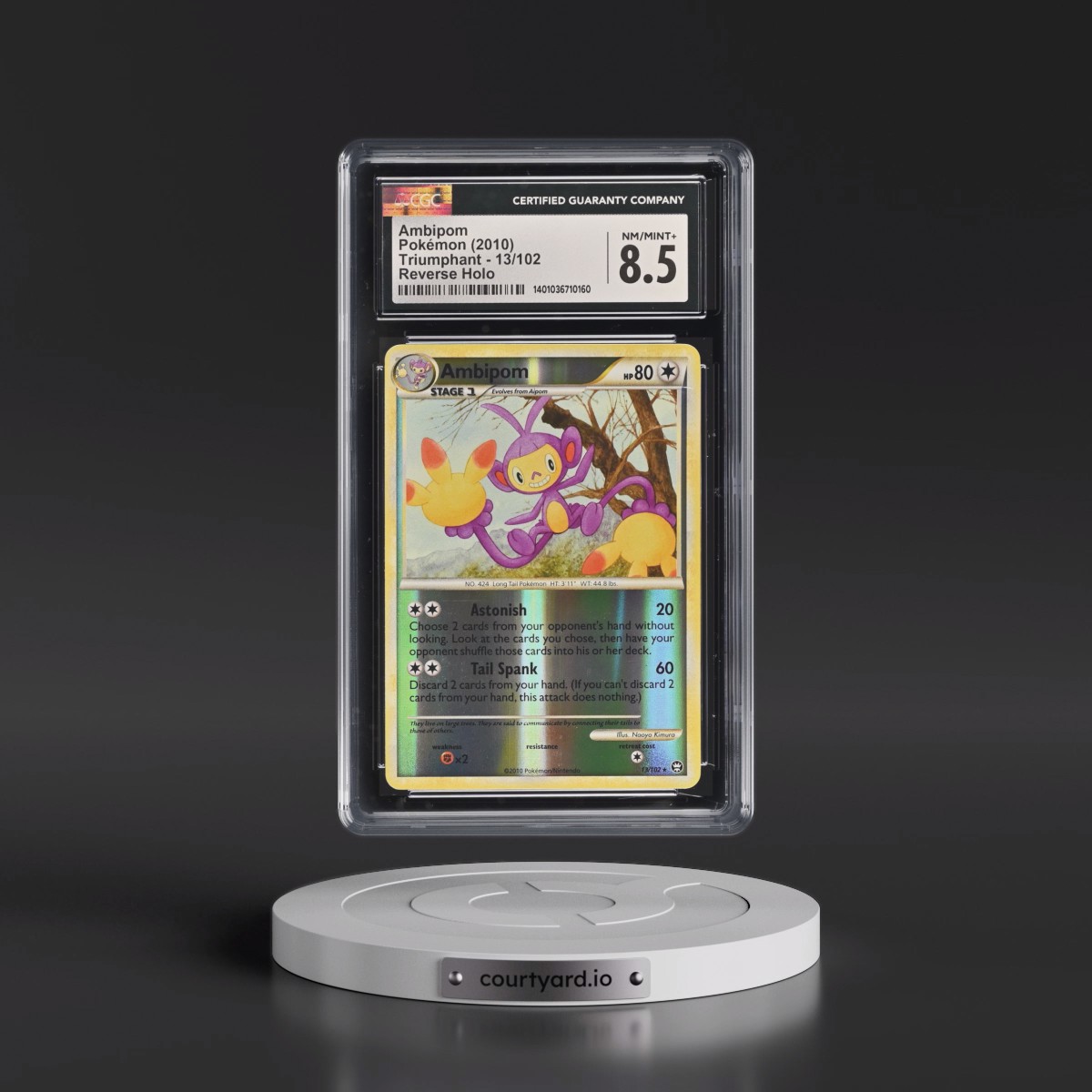 2010 Triumphant #13/102 Ambipom - Reverse Holo (CGC 8.5 NM-MT+)