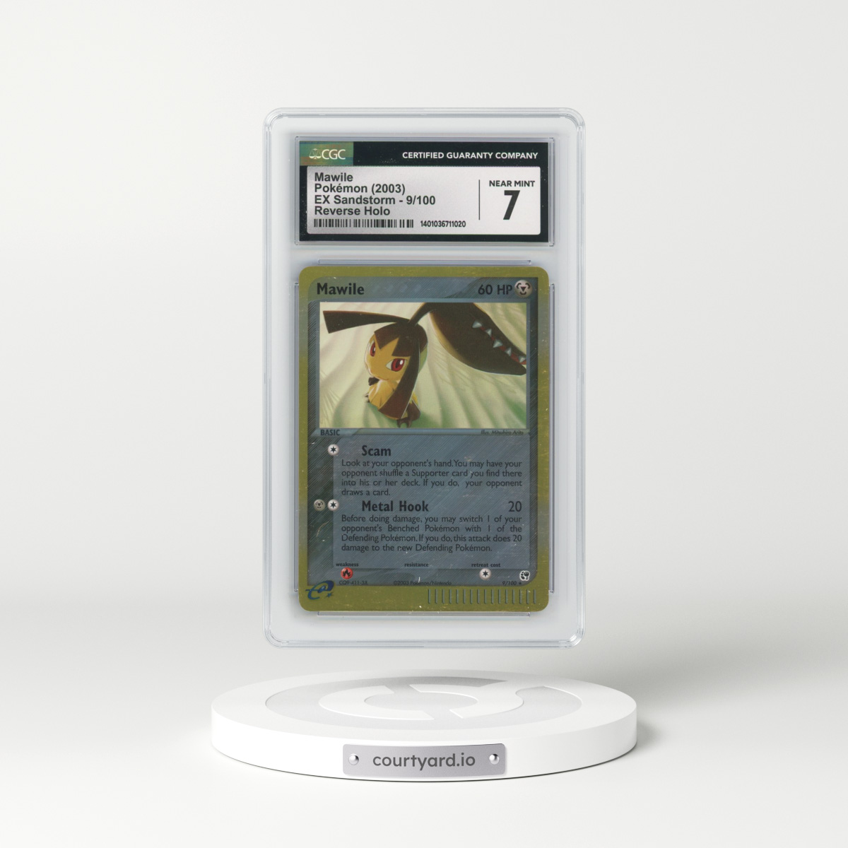 2003 EX Sandstorm (2003 Copyright, w/ "e" Symbol) #9/100 Mawile - Reverse Holo (CGC 7 NM)