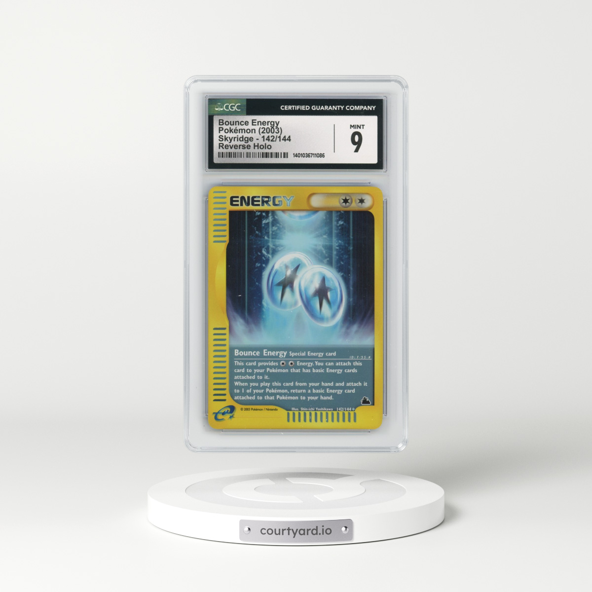 2003 Skyridge #142/144 Bounce Energy - Reverse Holo (CGC 9 MINT)