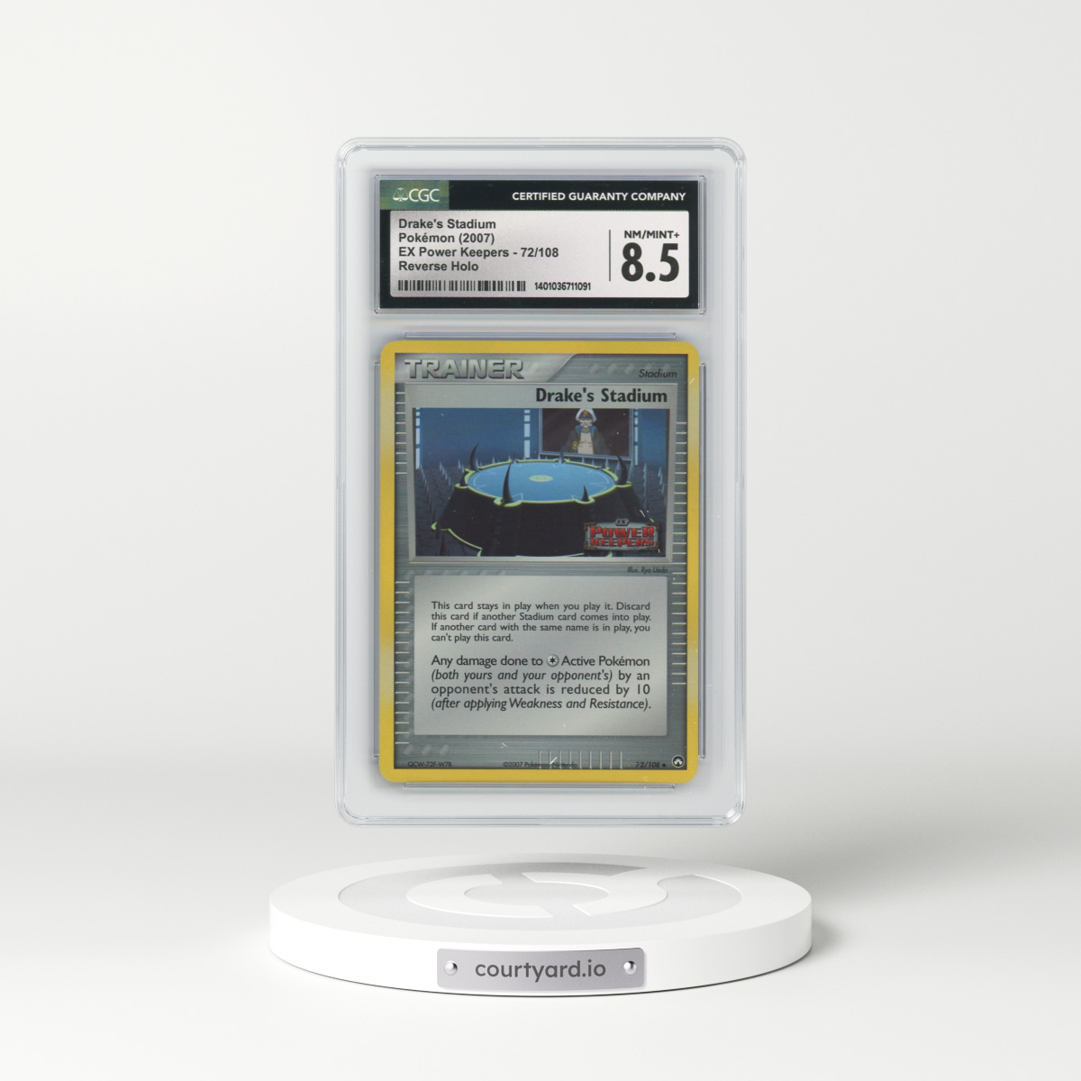 2007 EX Power Keepers #72/108 Drake's Stadium - Reverse Holo (CGC 8.5 NM-MT+)