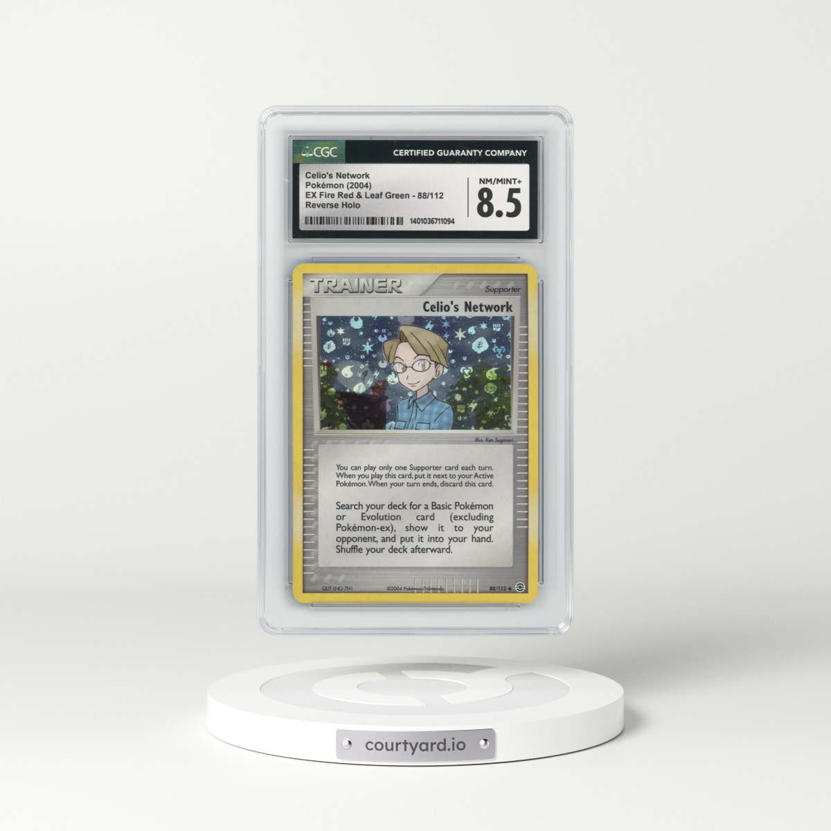 2004 EX Fire Red & Leaf Green #88/112 Celio's Network - Reverse Holo (CGC 8.5 NM-MT+)