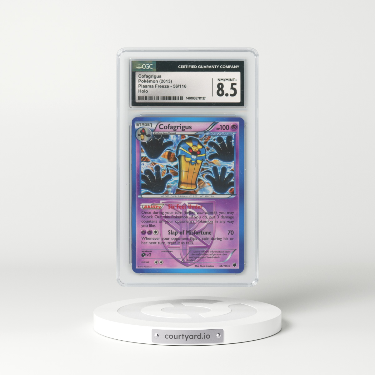 2013 Plasma Freeze #56/116 Cofagrigus - Holo (CGC 8.5 NM-MT+)