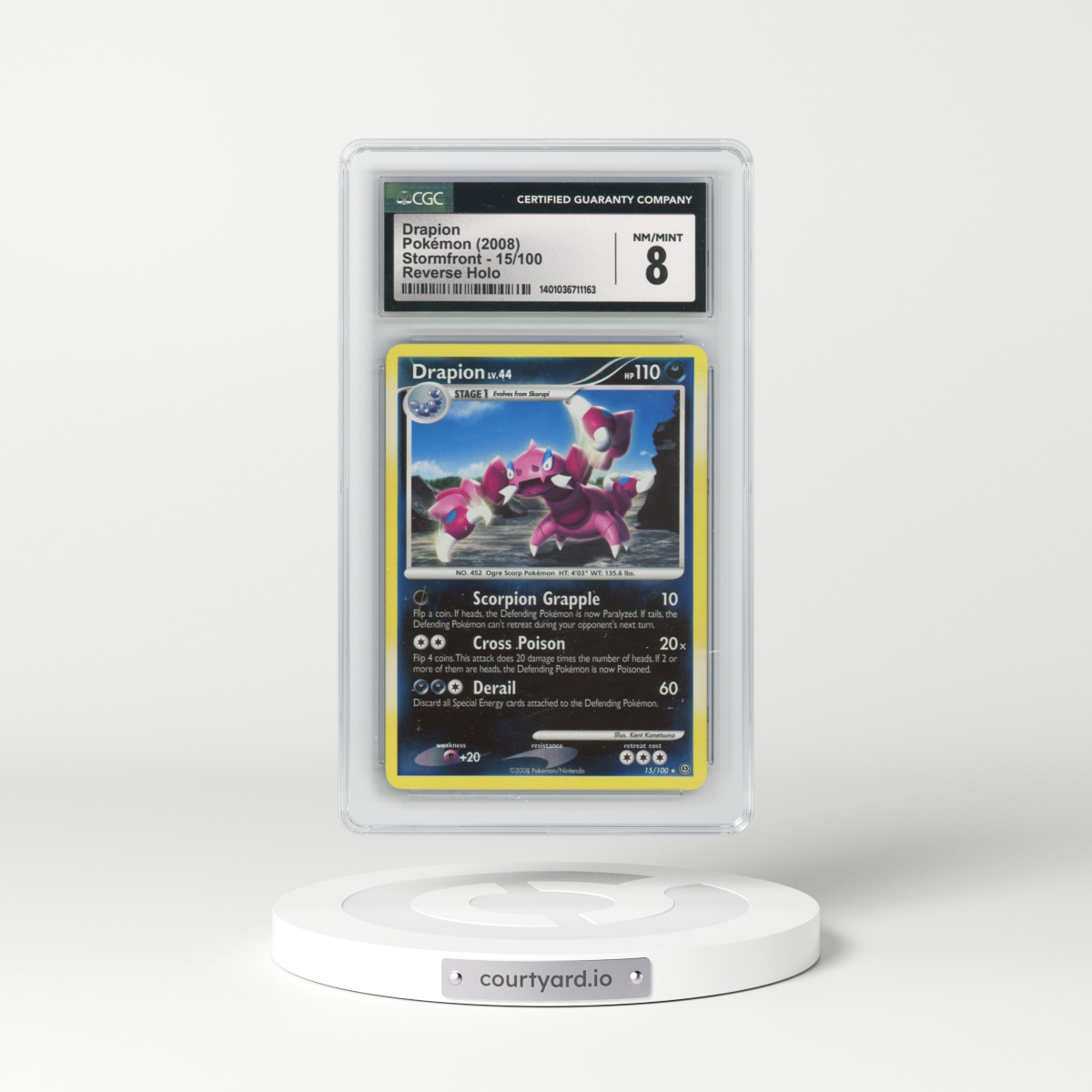 2008 Stormfront #15/100 Drapion - Reverse Holo (CGC 8 NM-MT)