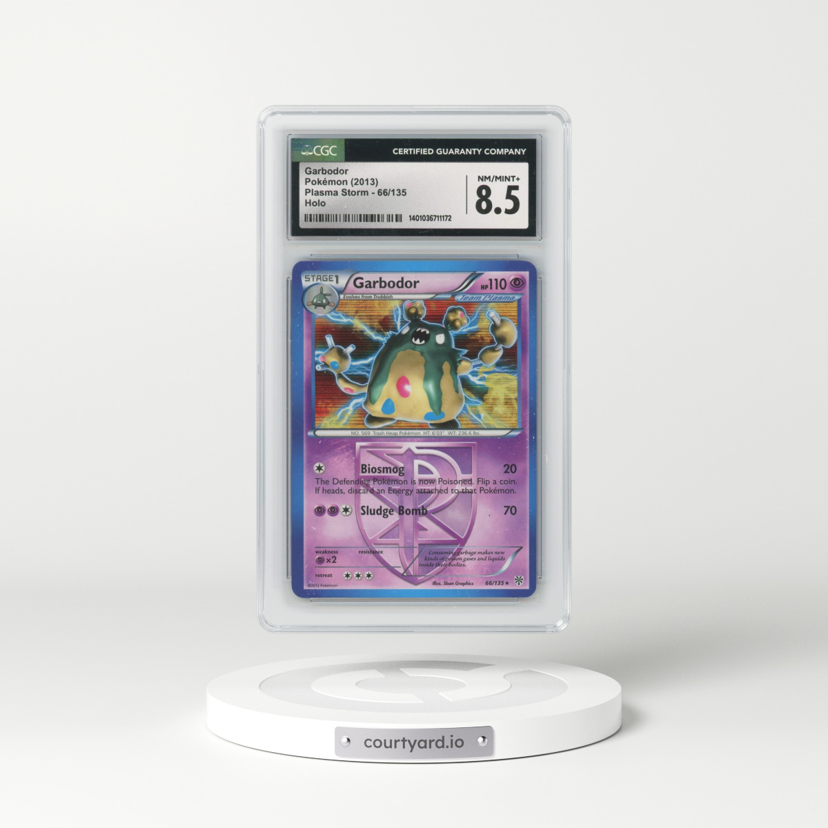 2012 Plasma Storm #66/135 Garbodor - Holo (CGC 8.5 NM-MT+)
