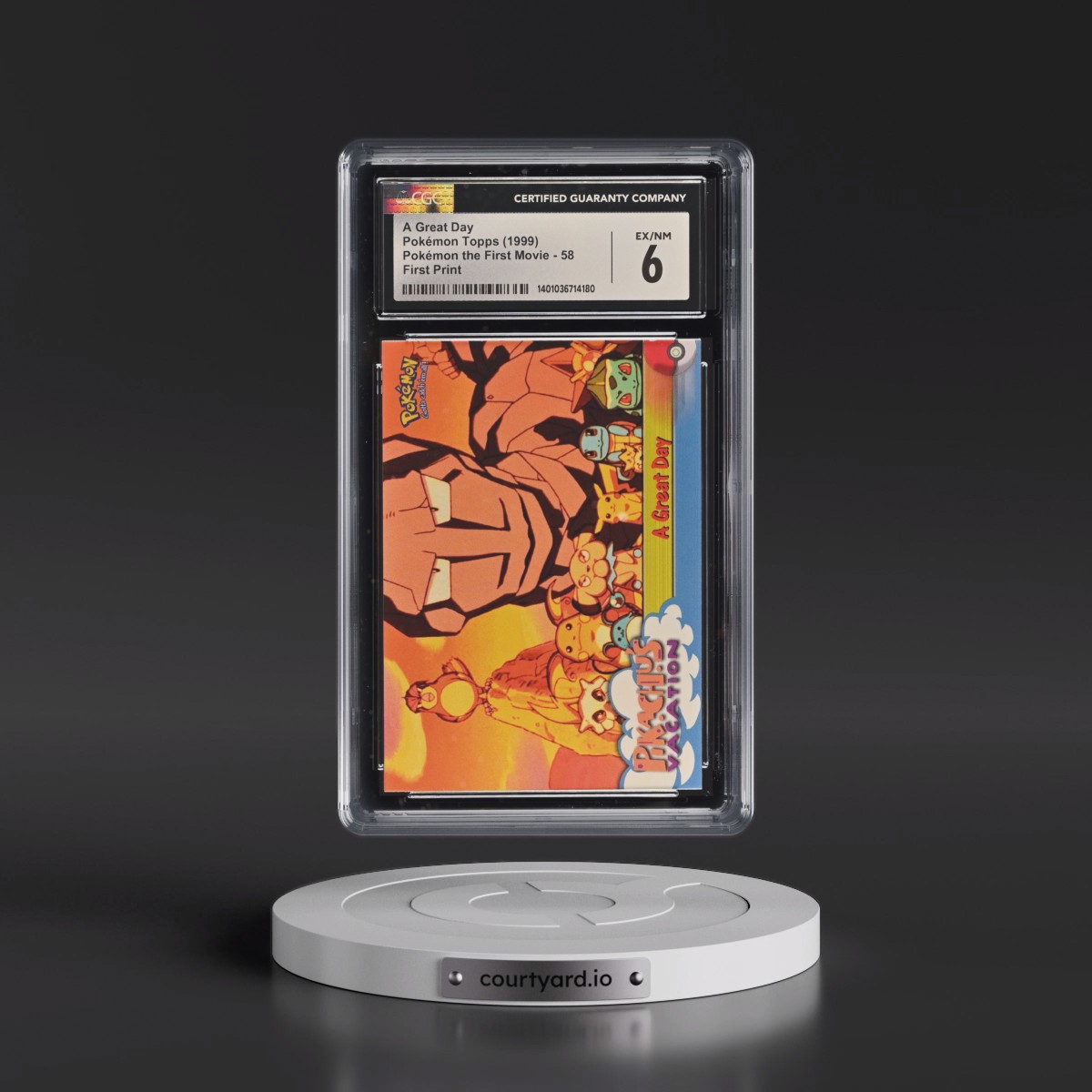 1999 Pokémon the First Movie #58 A Great Day - First Print (Blue Topps Logo) (CGC 6 EX-NM)