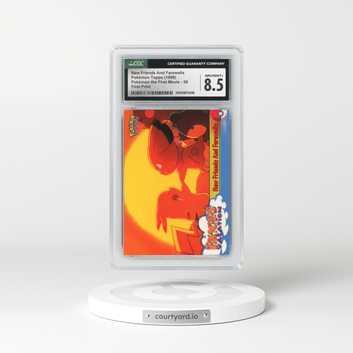 1999 Pokémon the First Movie #59 New Friends And Farewells - First Print (Blue Topps Logo) (CGC 8.5 NM-MT+)