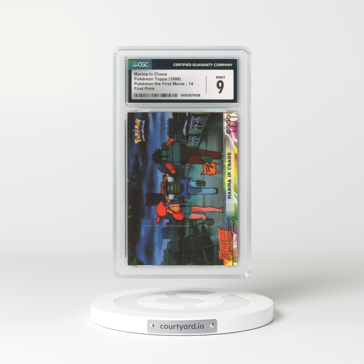 1999 Pokémon the First Movie #14 Marina In Chaos - First Print (Blue Topps Logo) (CGC 9 MINT)