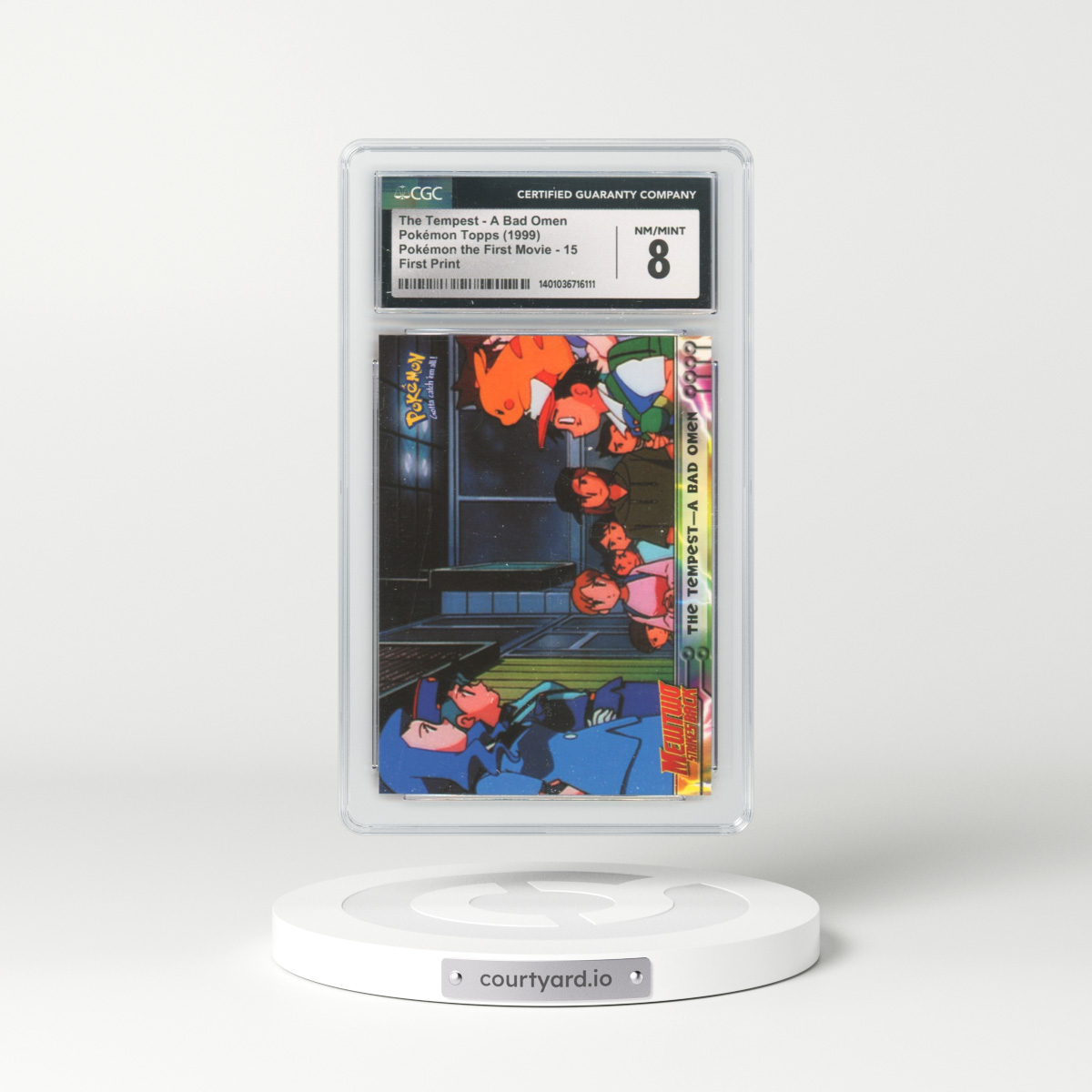 1999 Pokémon the First Movie #15 The Tempest - A Bad Omen - First Print (Blue Topps Logo) (CGC 8 NM-MT)