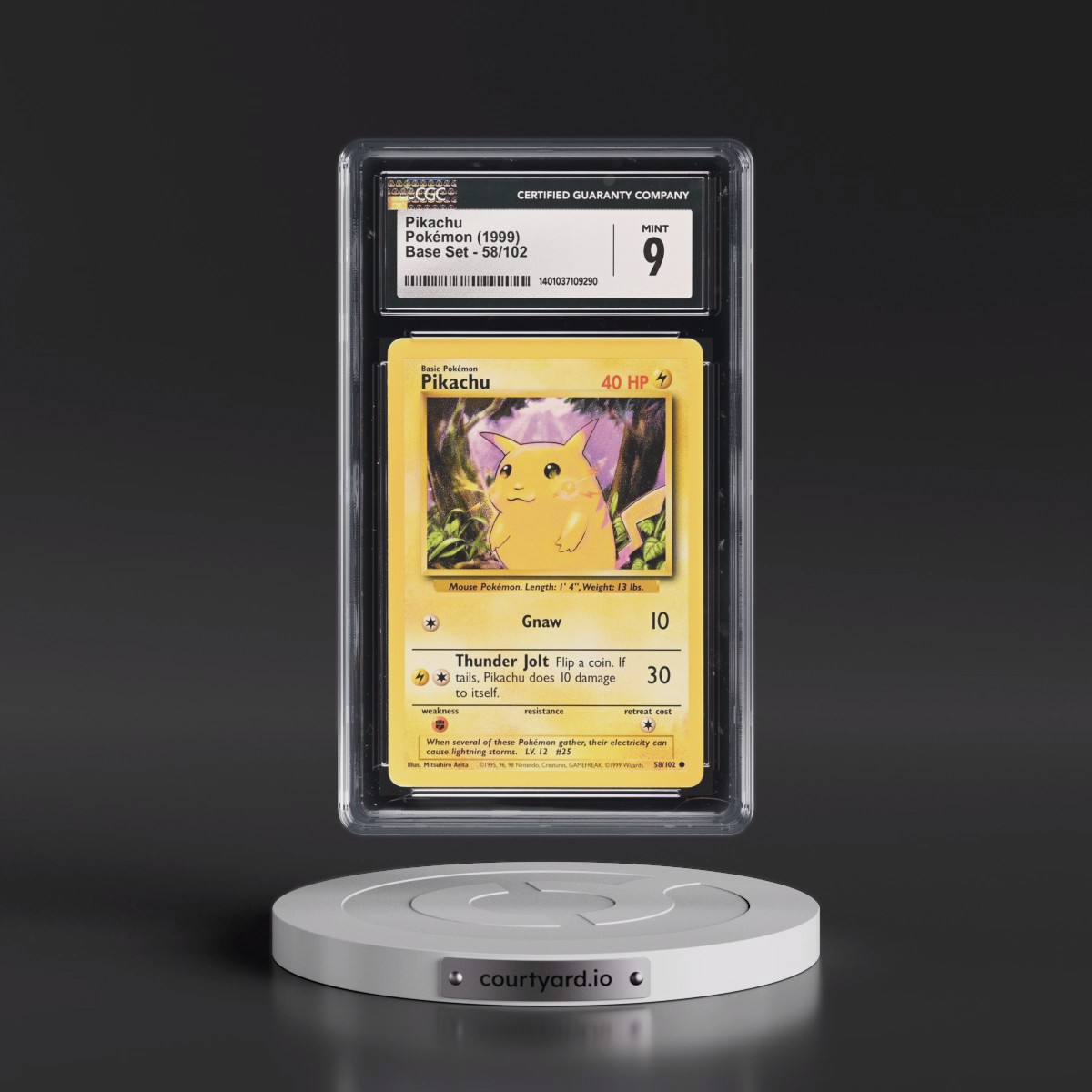 1999 Base Set #58/102 Pikachu - Yellow Cheeks (CGC 9 MINT)