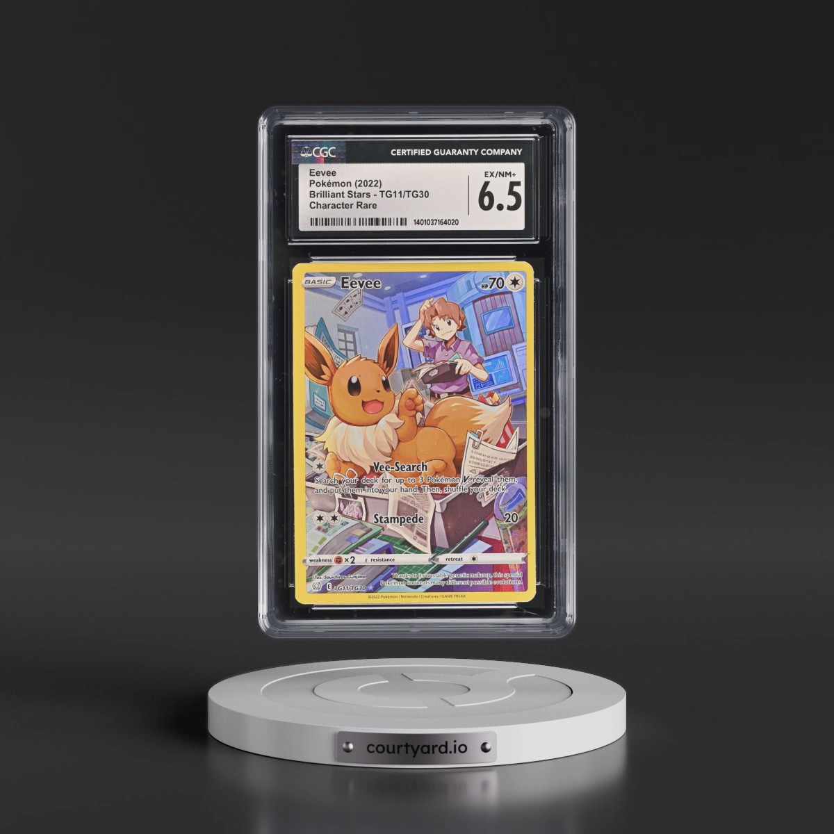 2022 Brilliant Stars #TG11/TG30 Eevee - Trainer Gallery Holo (CGC 6.5 EX-NM+)