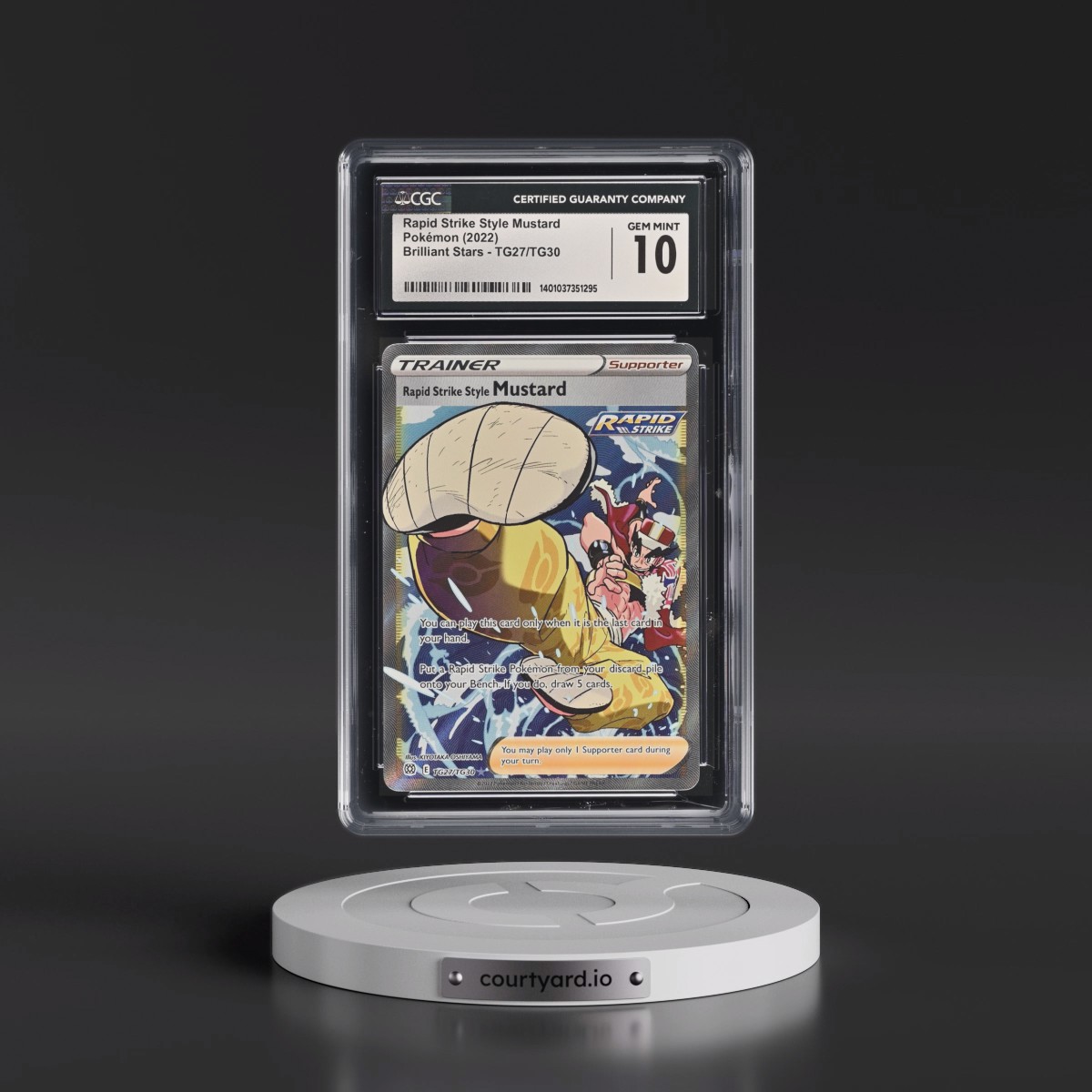 2022 Brilliant Stars #TG27/TG30 Rapid Strike Style Mustard - Trainer Gallery Holo (CGC 10 GEM MINT)