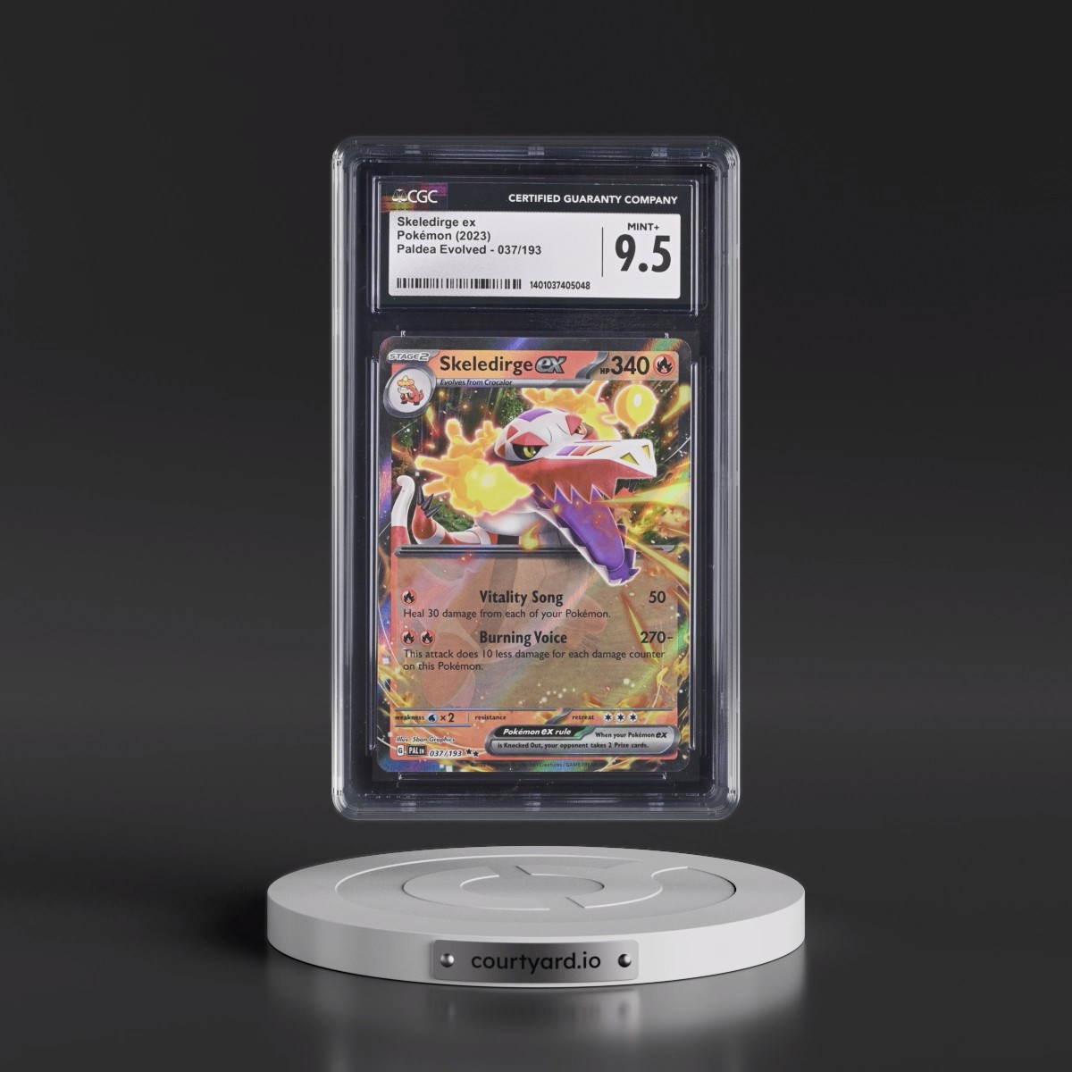 2023 Paldea Evolved - PAL EN #037/193 Skeledirge ex - Holo (CGC 9.5 MINT+)