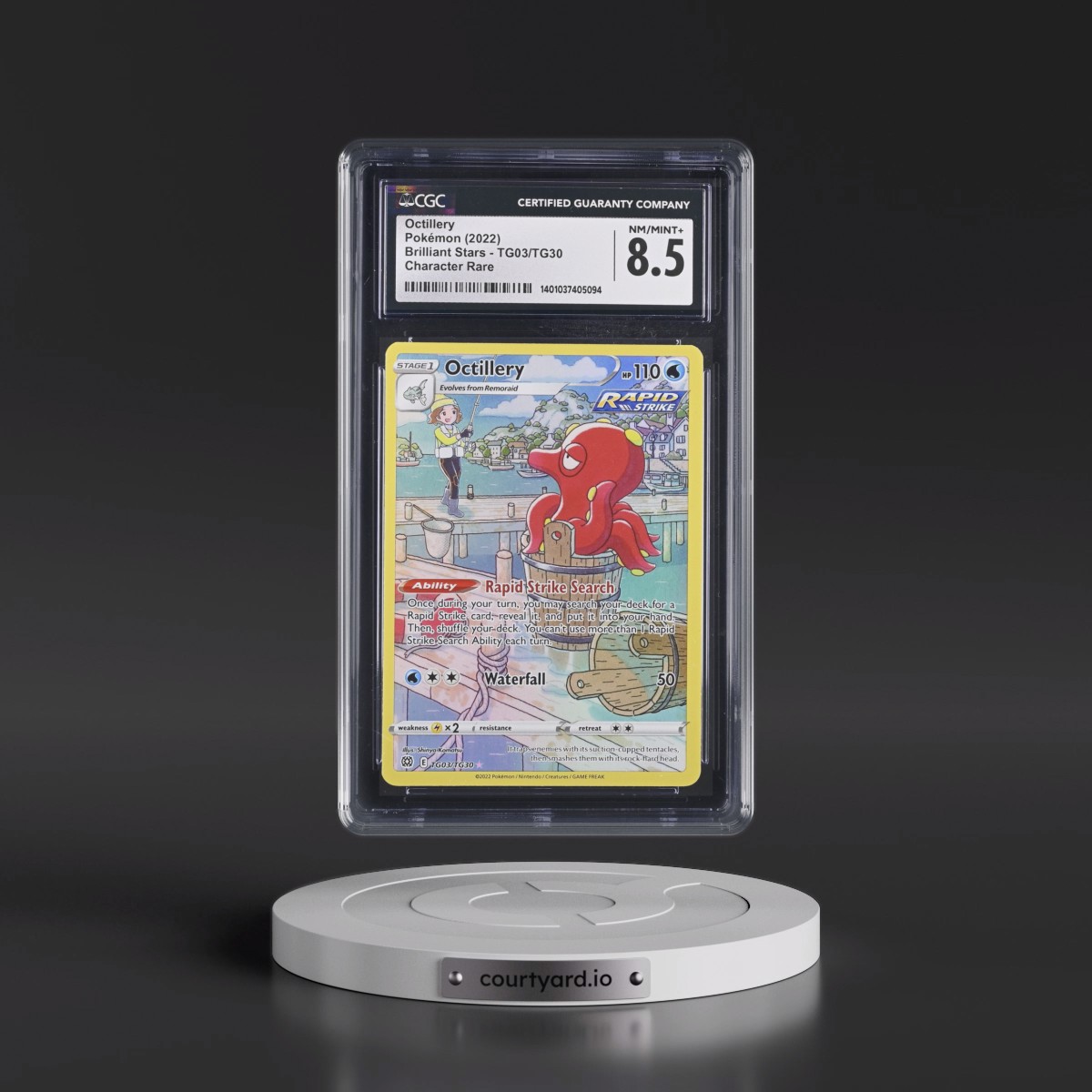 2022 Brilliant Stars #TG03/TG30 Octillery - Trainer Gallery Holo (CGC 8.5 NM-MT+)