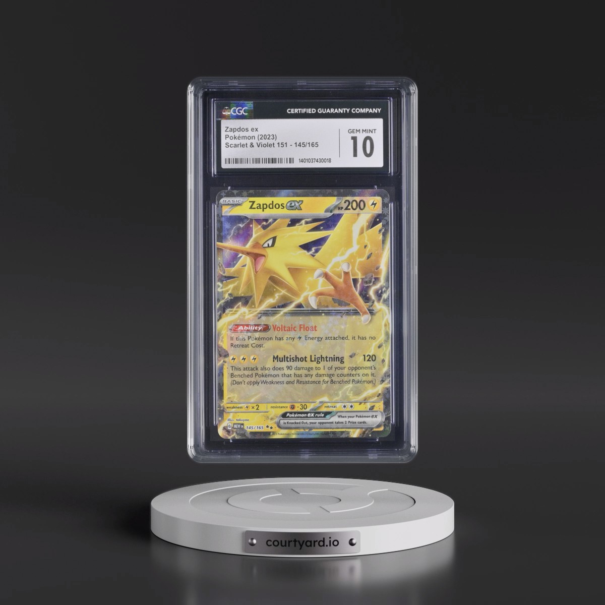 2023 Scarlet & Violet 151 - MEW EN #145/165 Zapdos ex - Holo (CGC 10 GEM MINT)