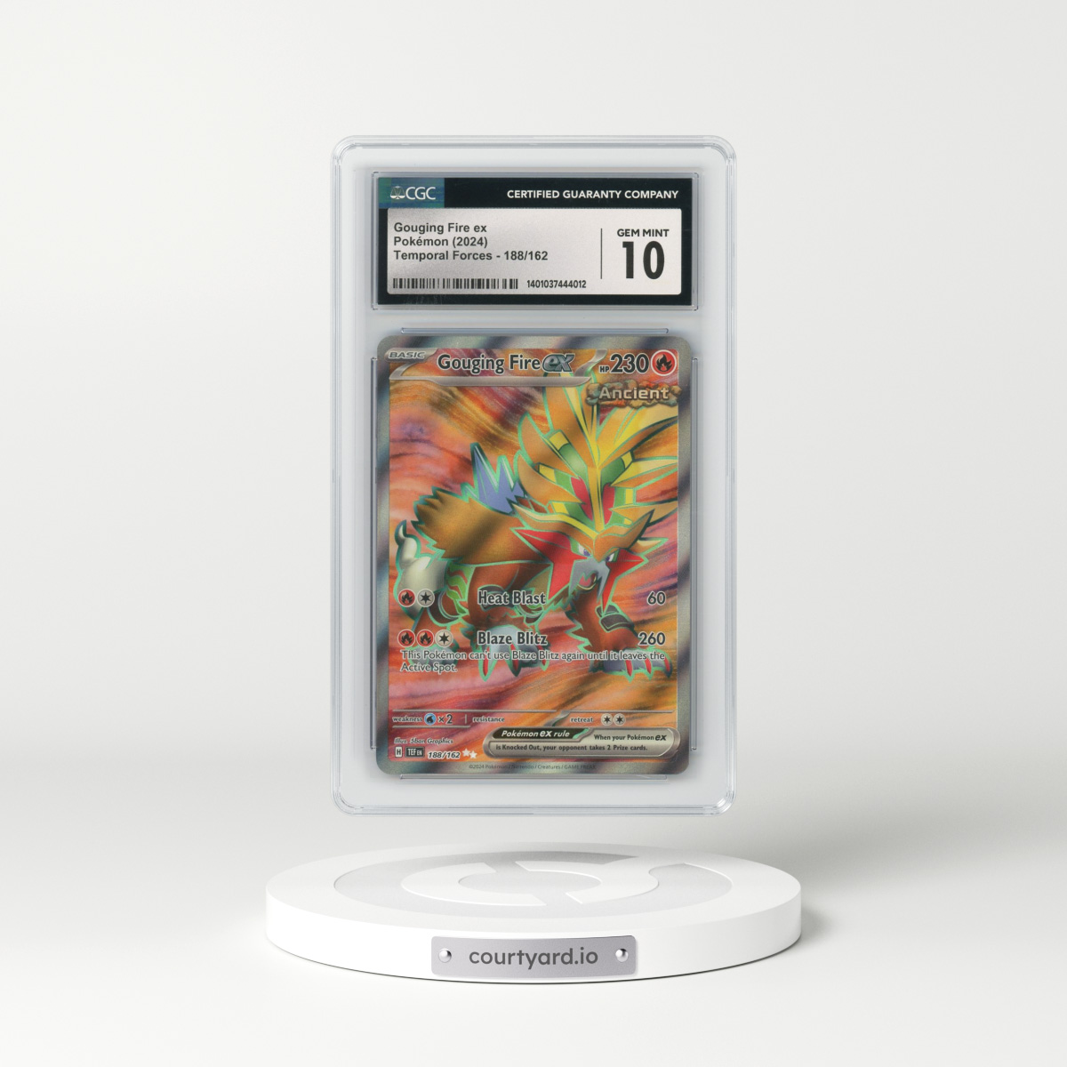 2023 Temporal Forces - TEF EN #188/162 Gouging Fire ex - Ultra Rare Holo (CGC 10 GEM MINT)