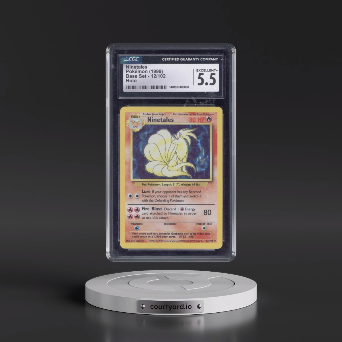 1999 Base Set #12/102 Ninetales - Holo (CGC 5.5 EX+)